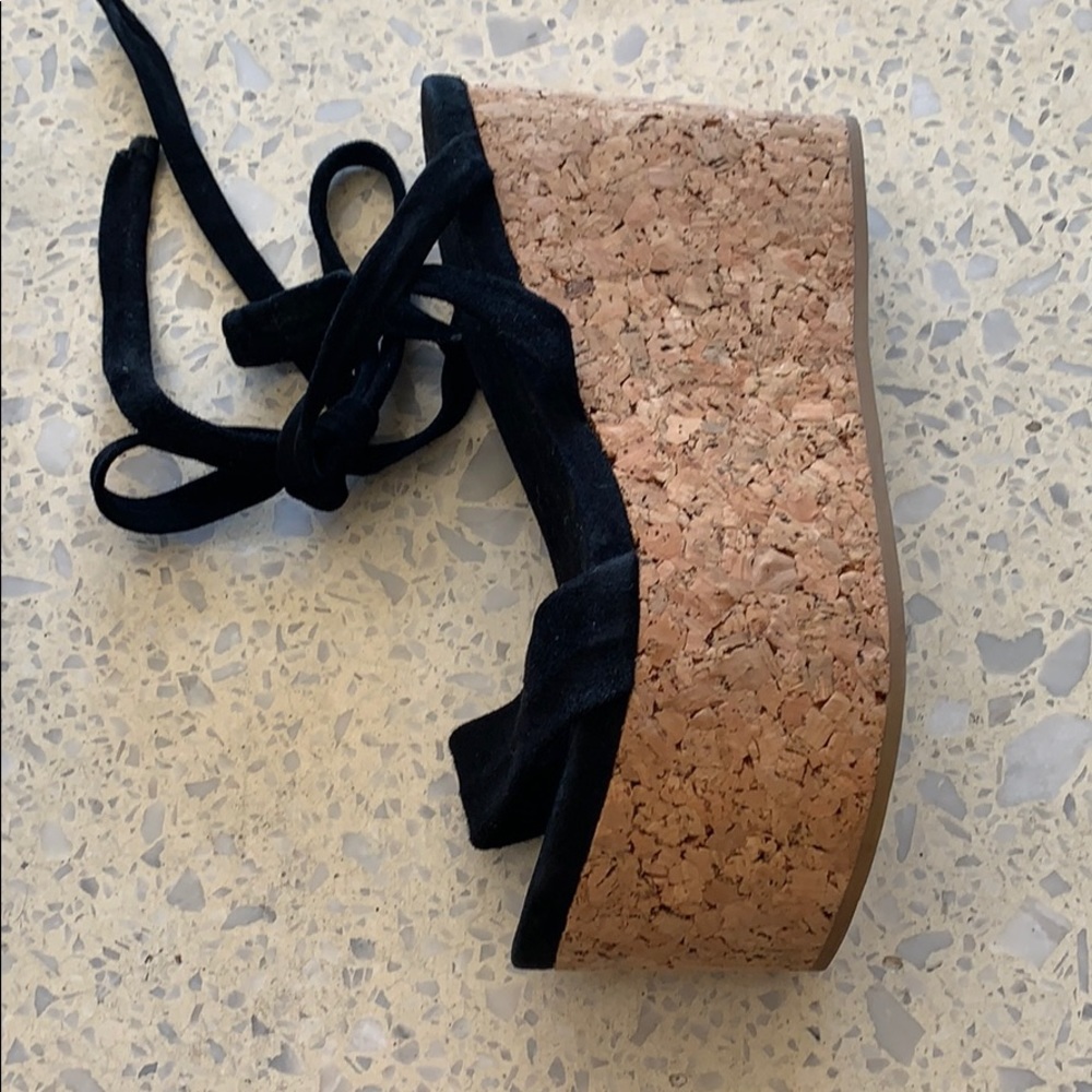 Isabel Marant Black Suede Cork Platform Sandals - Picture 5 of 11